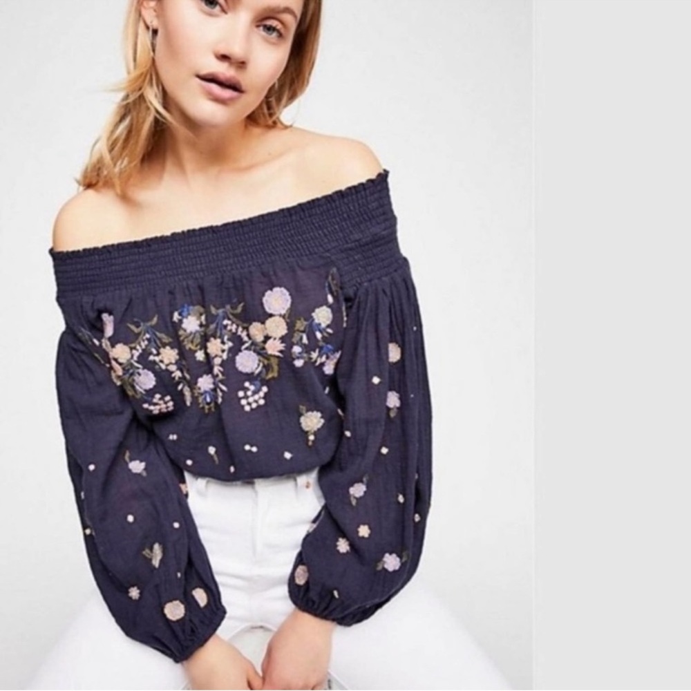 Free People Saachi Smoked off the shoulder top
